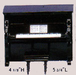 Dollhouse Miniature Upright Piano, 4-1/8" H